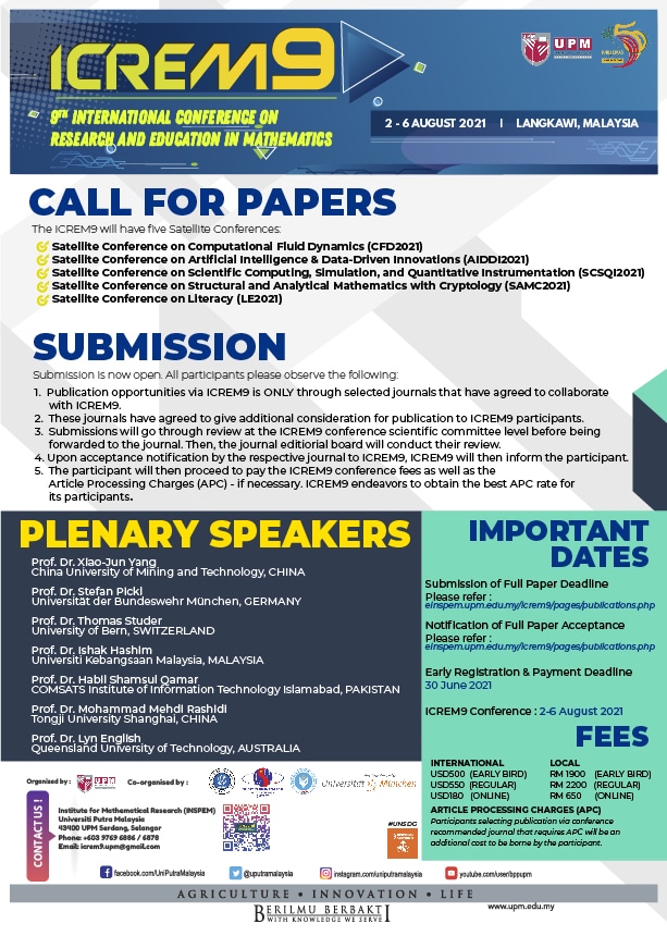 9th International Conference on Research and Education in Mathematics (ICREM9)
