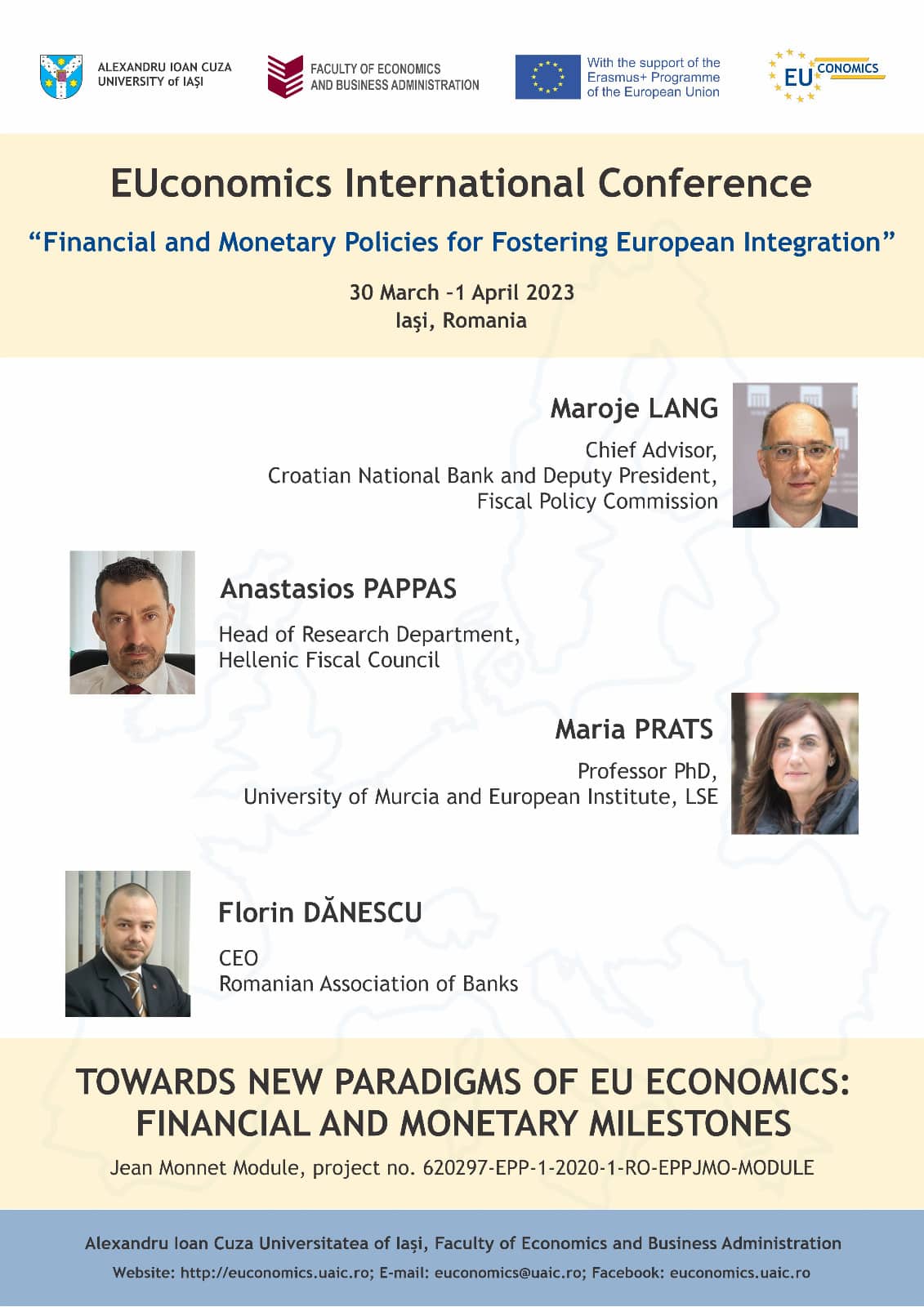 EUconomics International Conference “Financial and Monetary Policies for Fostering European Integration”