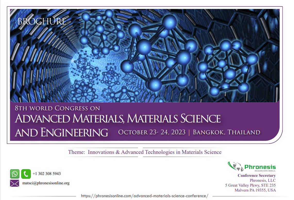 8th World Congress On Advanced Materials, Materials Science and Engineering (MatSci 2023)