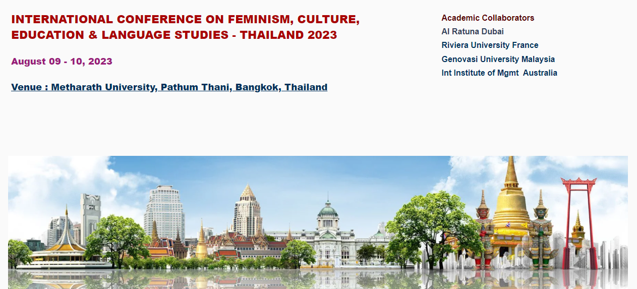 International Conference on Feminism, Culture, Education & Language Studies Thailand – 2023