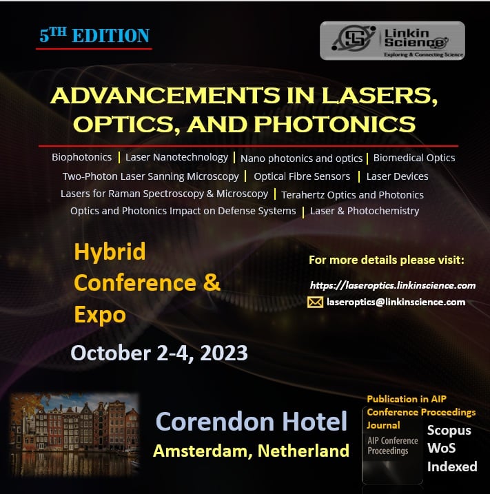 5th Edition of Advancements in Lasers, Optics, and Photonics Hybrid conference & Expo