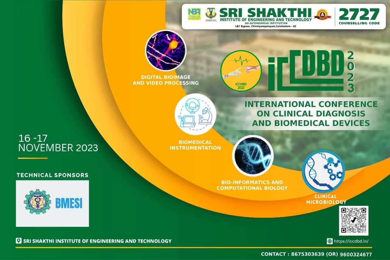 INTERNATIONAL CONFERENCE ON CLINICAL DIAGNOSIS AND BIOMEDICAL DEVICES – ICCDBD 2023