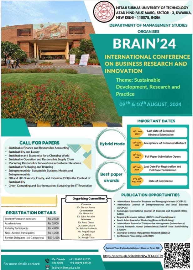 1st International Conference on Business Research and Innovation (BRAIN’24) h