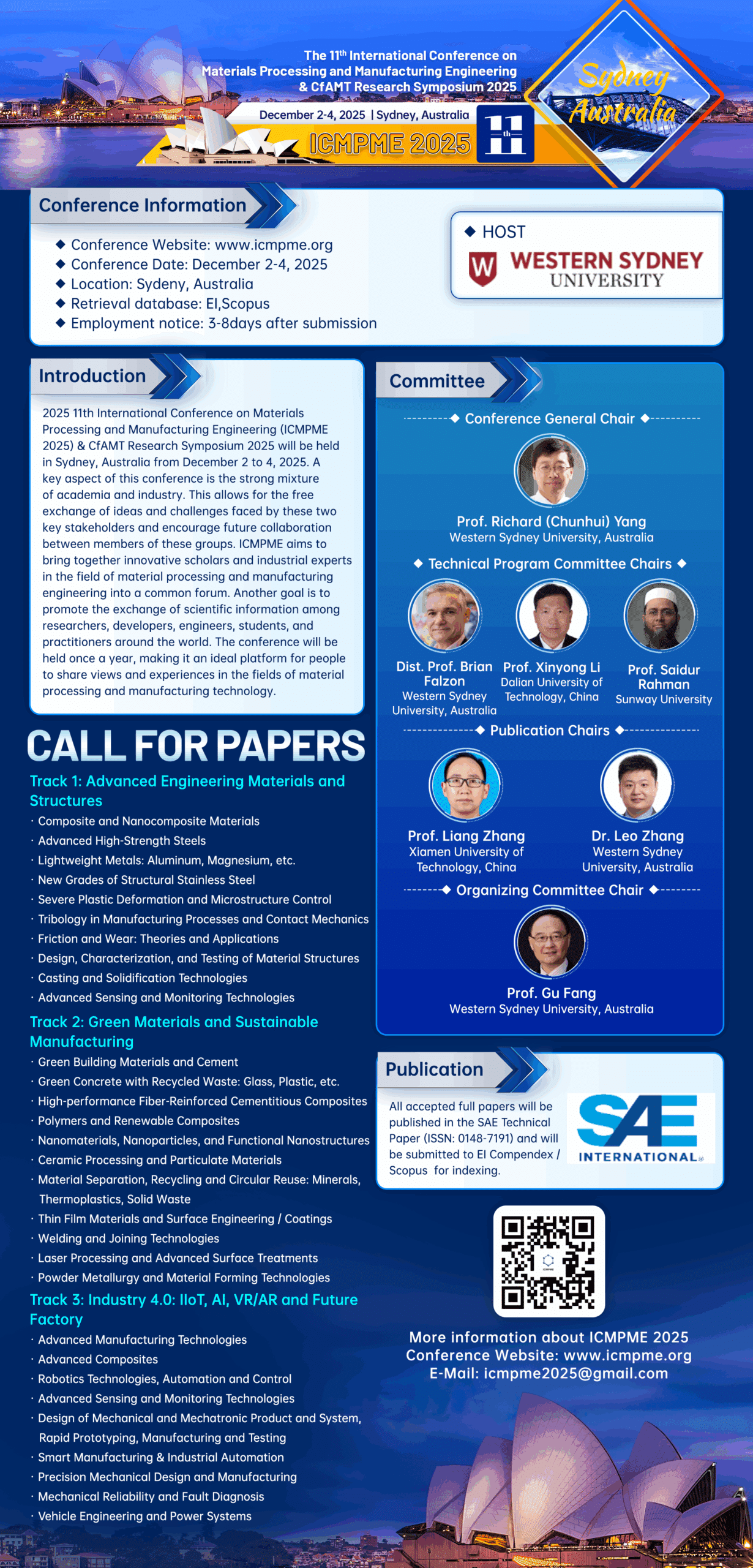 2025 11th International Conference on Materials Processing and Manufacturing Engineering (ICMPME 2025)