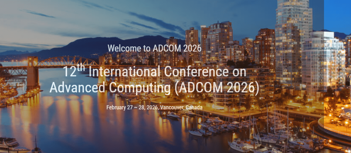12th International Conference on Advanced Computing (ADCOM 2026)