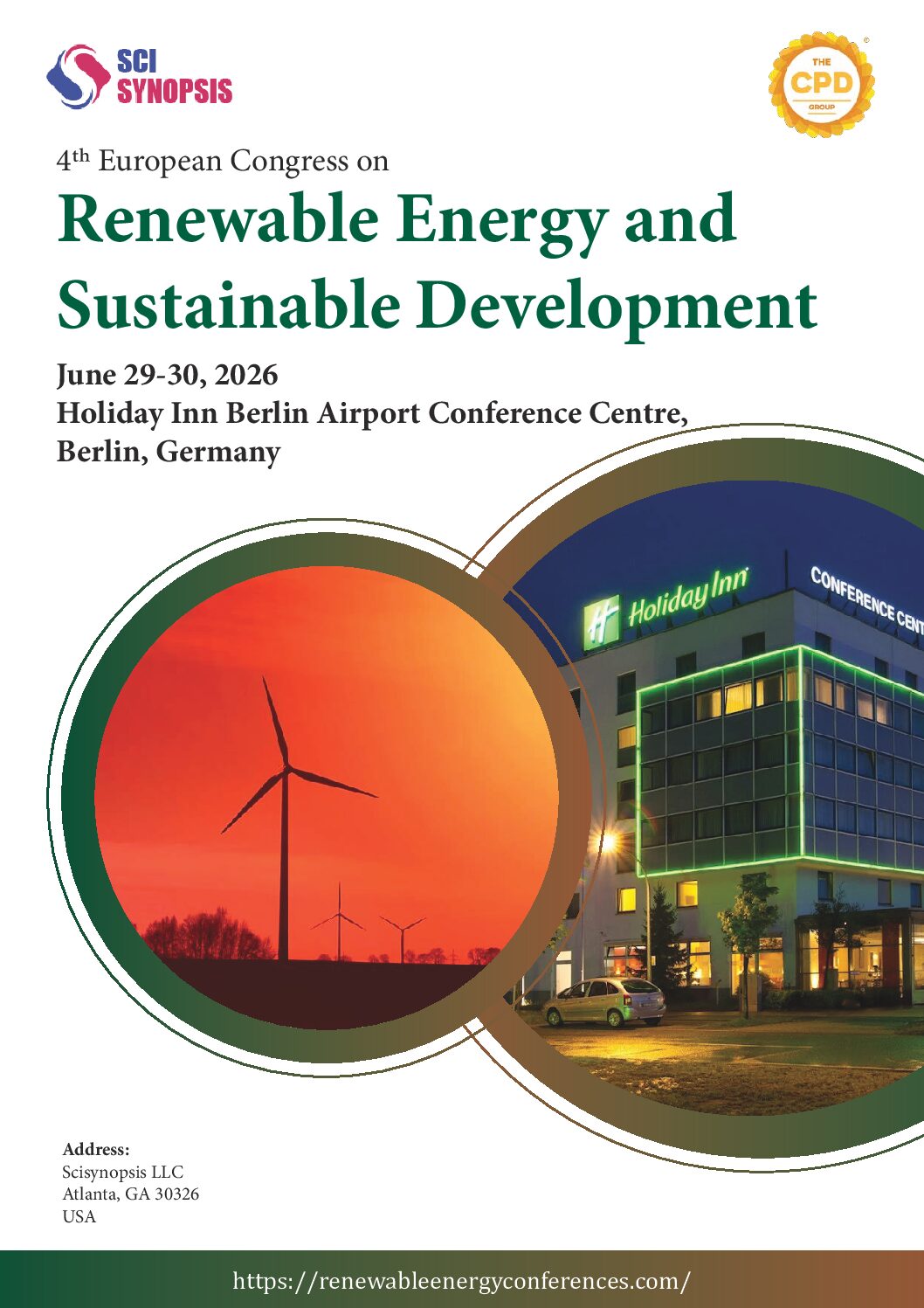 4th European Congress on Renewable Energy and Sustainable Development