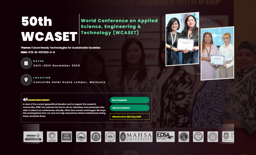 50th World Conference on Applied Science, Engineering & Technology (WCASET)