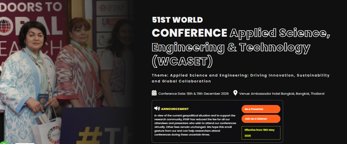 51st World Conference on Applied Science, Engineering & Technology (WCASET 2026)