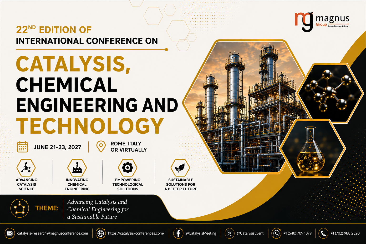 22nd Edition of International Conference on Catalysis, Chemical Engineering and Technology
