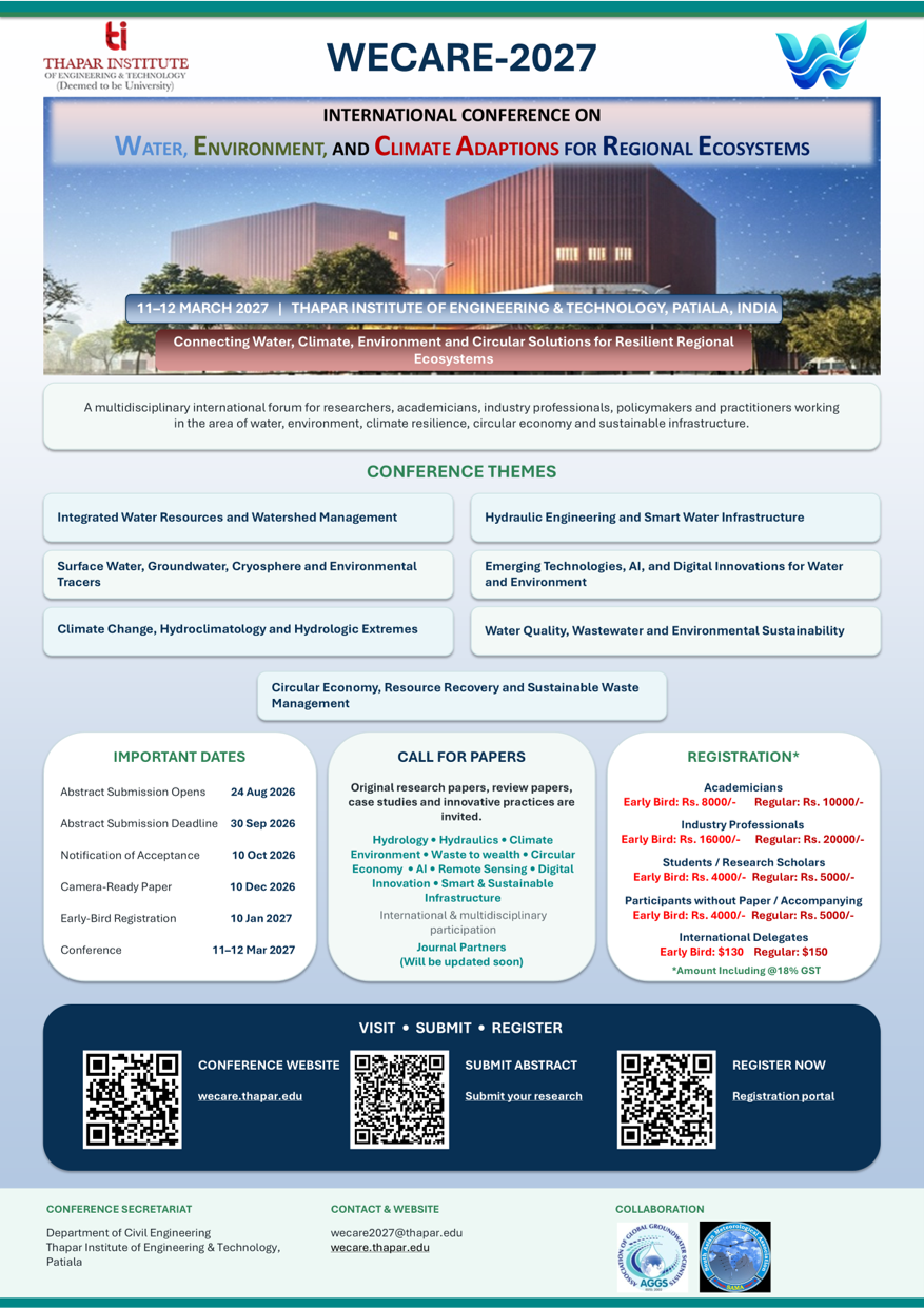 International Conference on Water, Environment, and Climate Adaptations for Regional Ecosystems