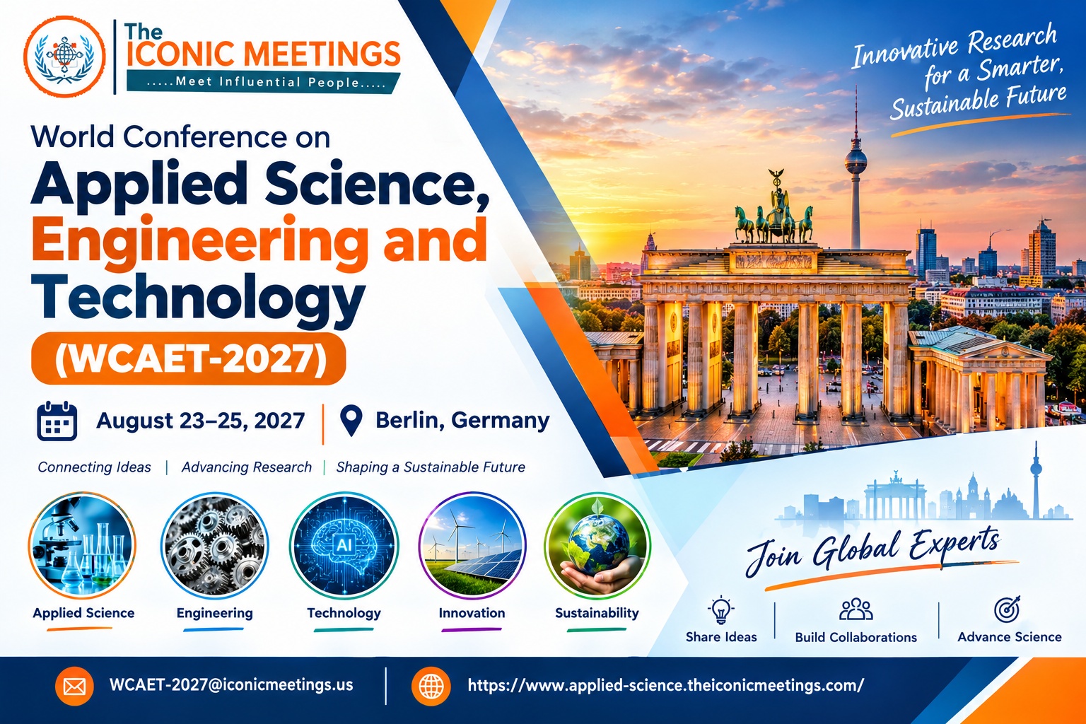 World conference on Applied Science, Engineering and Technology (WCAET-2027)
