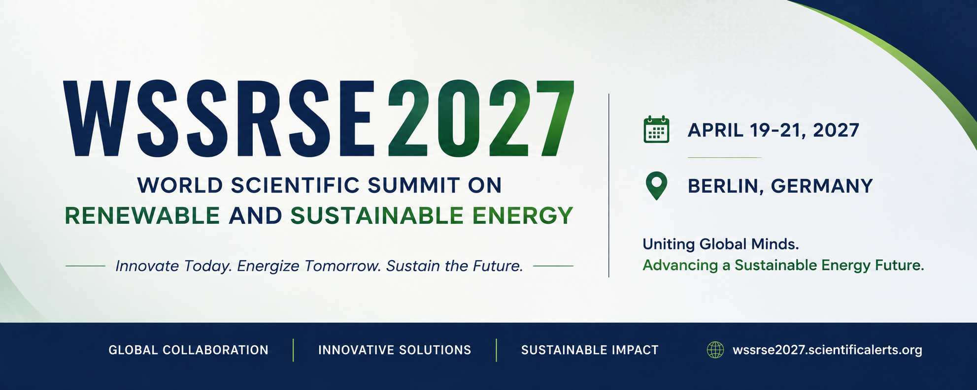 World Scientific Summit on Renewable and Sustainable Energy (WSSRSE2027)