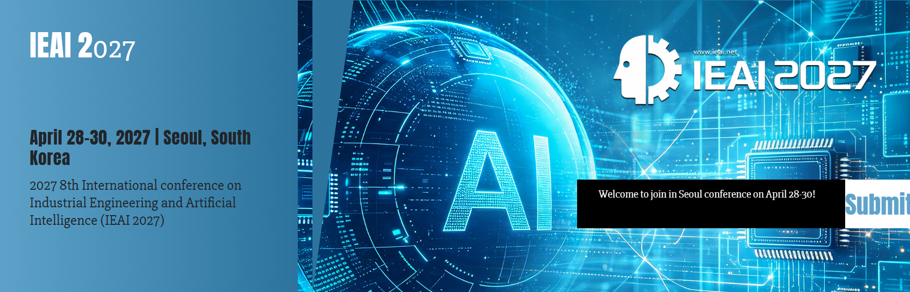 2027 The 8th International Conference on Industrial Engineering and Artificial Intelligence (IEAI 2027)